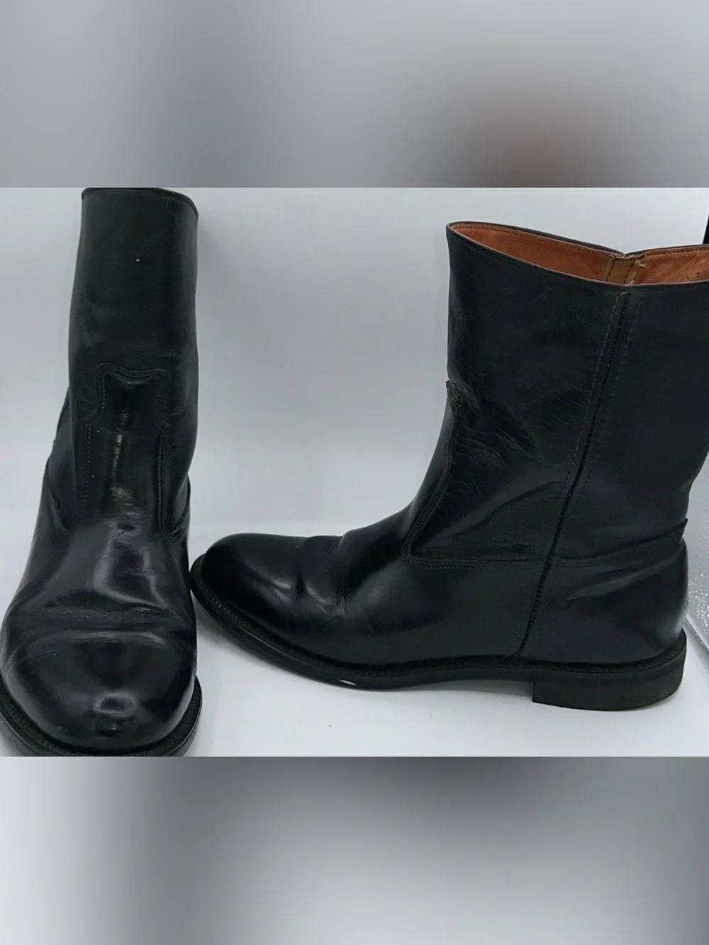 Bates Floataways Mid Calf Boots Tactical 9.5 Black Leather Pull On Vintage  AA23